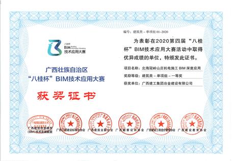 喜訊！公司榮獲“八桂杯”BIM技術(shù)應(yīng)用大賽一等獎(jiǎng)
